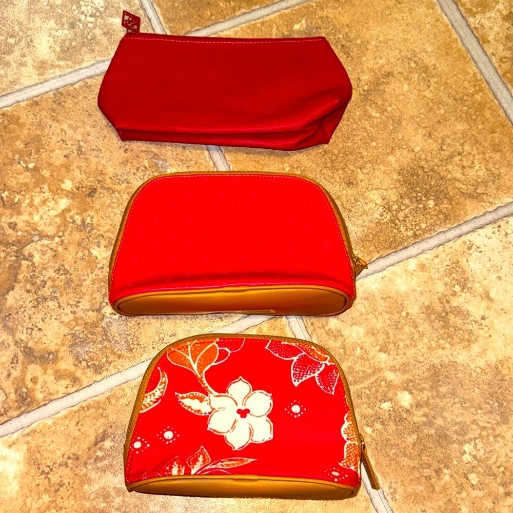 ESTEE LAUDER Makeup/Cosmetic/Skincare Assorted Zipper Bags Bundle Set of 3 PINK